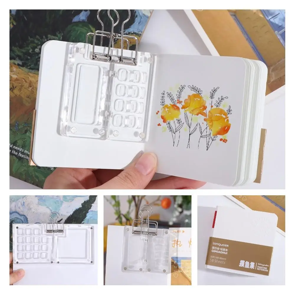 Acrylic Mini Empty 8/15 Grid Watercolor Palette Portable Paint Box Travel Painting Watercolor Packaging Paint Tray Art Supplies