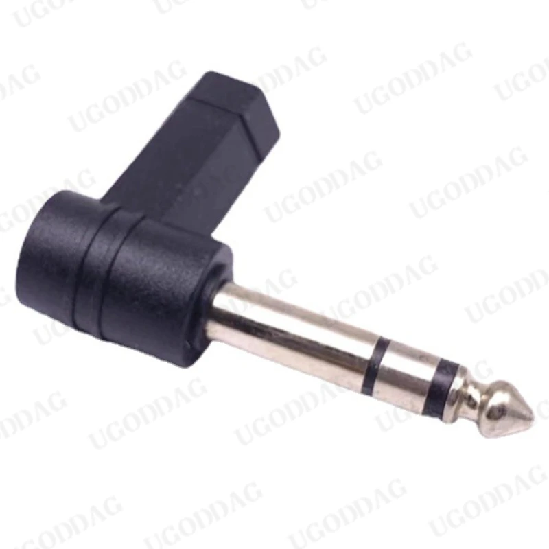 3.5mm to 6.35mm Right Angled Adaptor Stereo 3.5 Female Jack to 6.5 Male 90 Degree Headphone Audio Adaptor