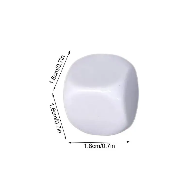 Blank Dice Cubes 10X Rounded Acrylic White Dice Cubes Six Sided Write On White Cubes For Sticker Numbers Building Blocks Making