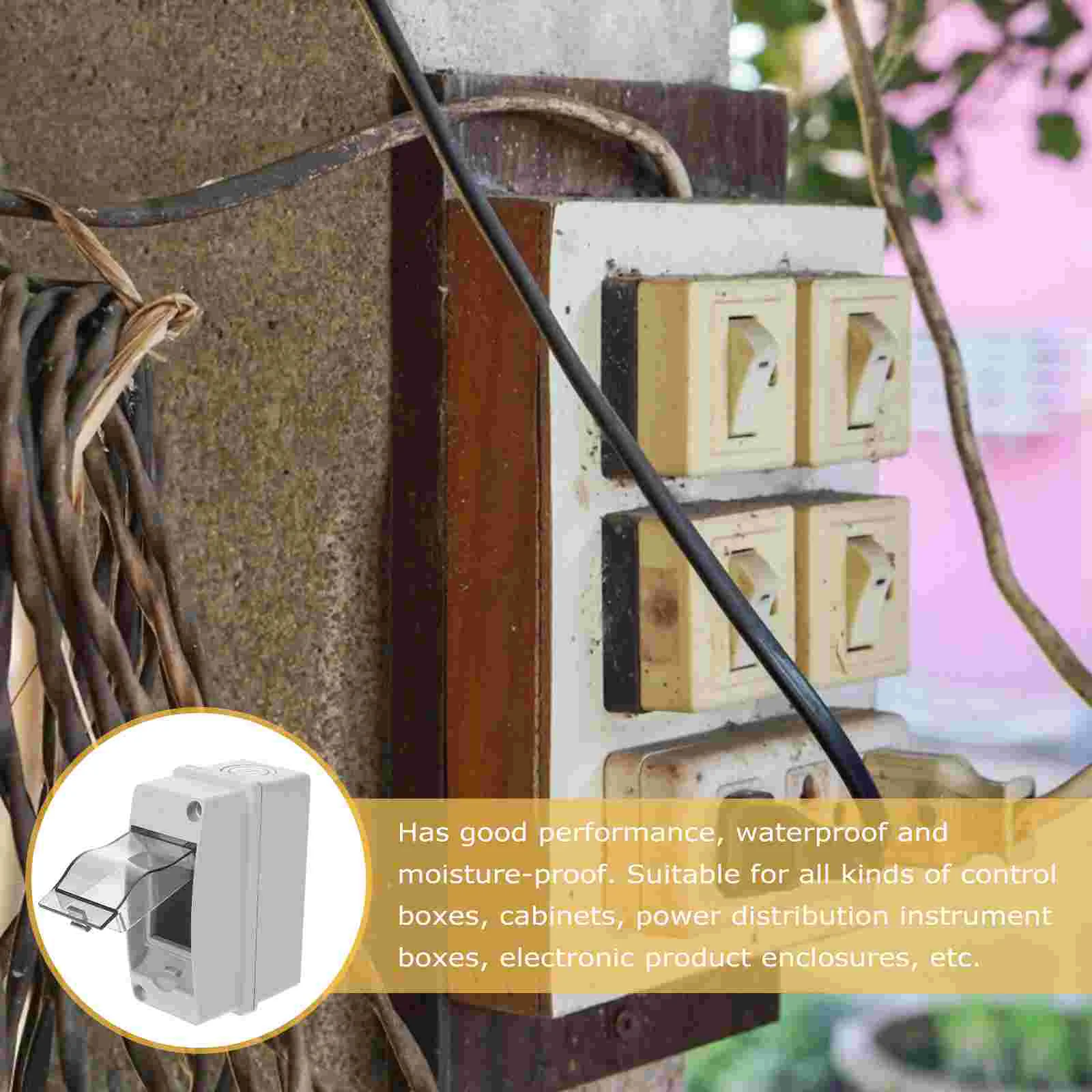 2pcs Distribution Box IP65 Weatherproof Electrical Junction Box 2 Way Consumer Unit ABS Plastic Outdoor Indoor