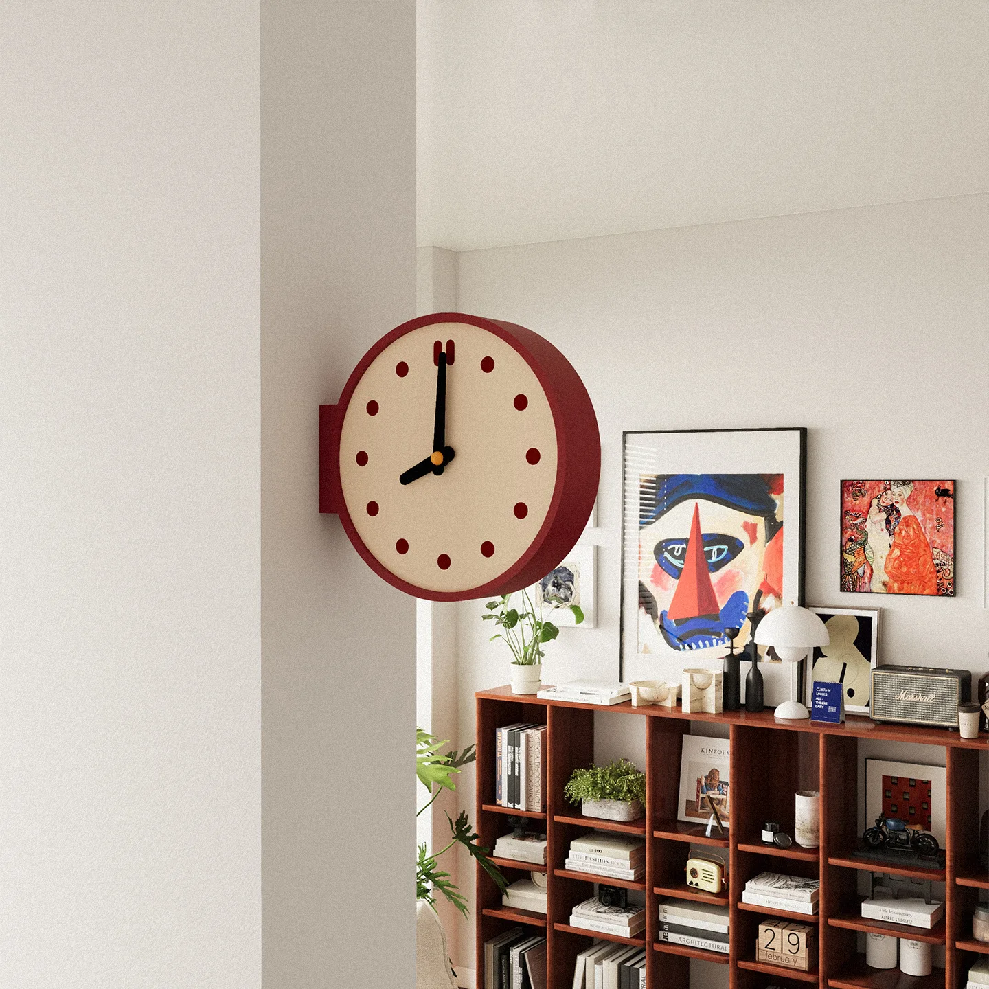 

Zml clocks wall clock living room classy corner double sided wall clock casual modern for home
