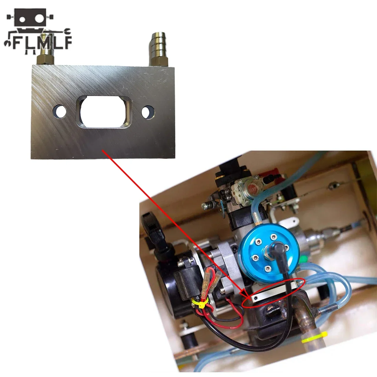 Metal Water-cooled Block 1pc Fit Connecting Cylinder To Exhaust Pipe for 26cc 29CC 30cc Zenoah CY RCMK Gas Marine Engines Parts