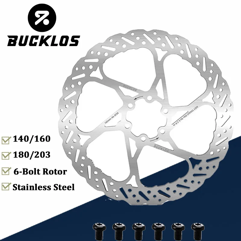 

BUCKLOS Bicycle Brake Rotor 140MM 160MM 180MM 203MM Bike Hydraulic Brakes Rotors Heat Dissipation Mtb Road Bike Rotors