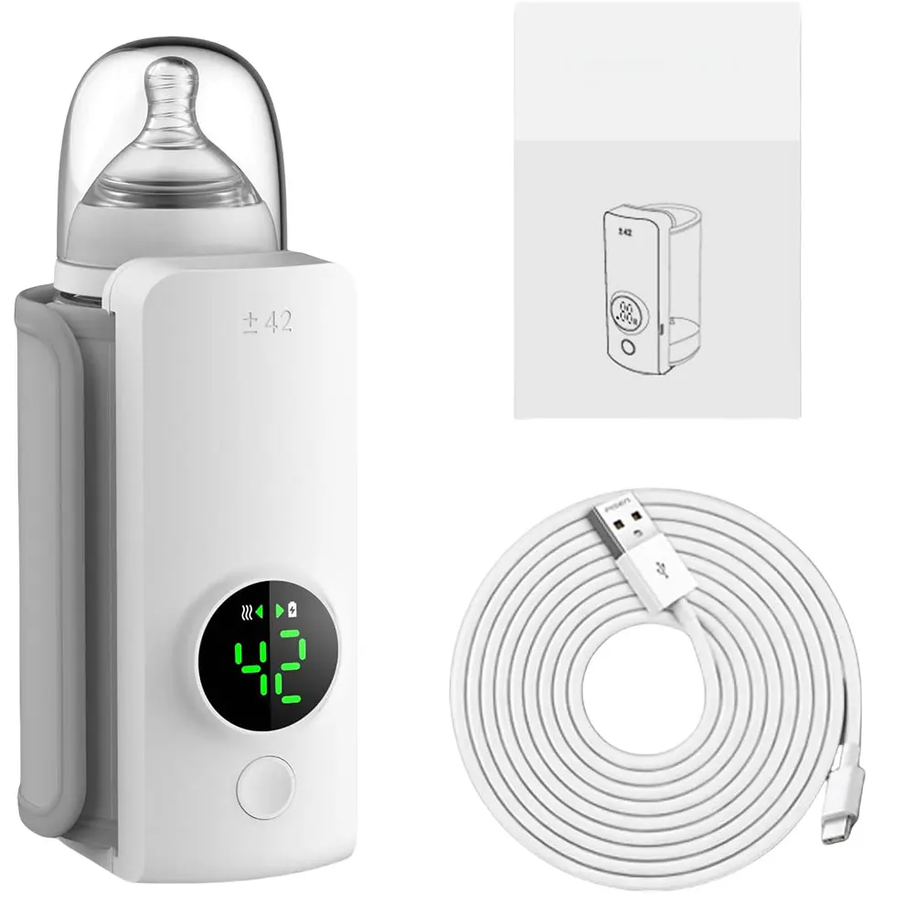 Portable Bottle Warmer Rechargeable Cordless Milk Warmer Travel Warmer for Comfortable Baby Feeding On The Go