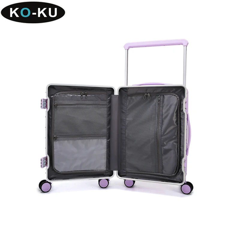 KO-KU Wide Trolley Suitcase Aluminium Frame 2024 New Female 20 Inch Boarding Box 24 Inch Male Trolley Case Silent Wheel Luggage