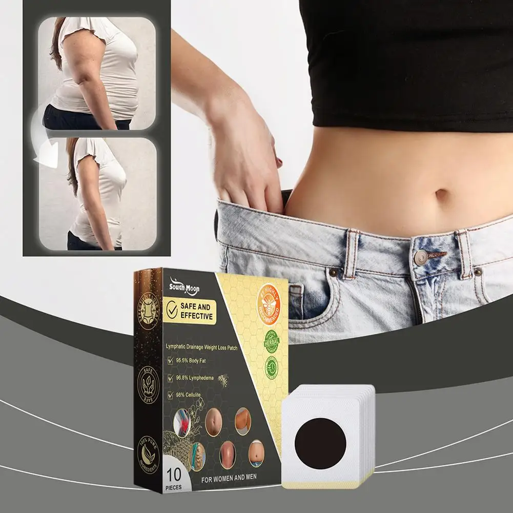 Belly Slimming Bee Patches, Promover a circulação, Perda de peso, Aliviar o estresse, Desintoxicação linfática, 10pcs por saco