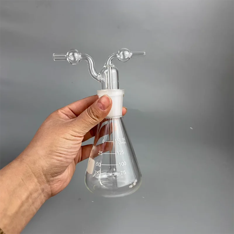 Triangular Washing Bottle Glass Washing Bottle 150ml Glass Washing Bottle Triangular Washing Bottle Filter Gas 500ml