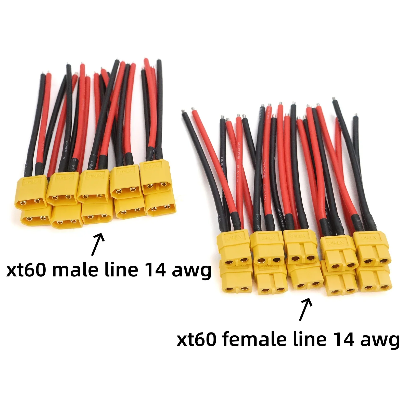 Neuer XT60 Stecker-Buchse-Verbinder mit Silikonkabel, XT60 Stecker-Kabel, Dual-Verlängerungskabel für RC Lipo Akku Motor – Detail 2