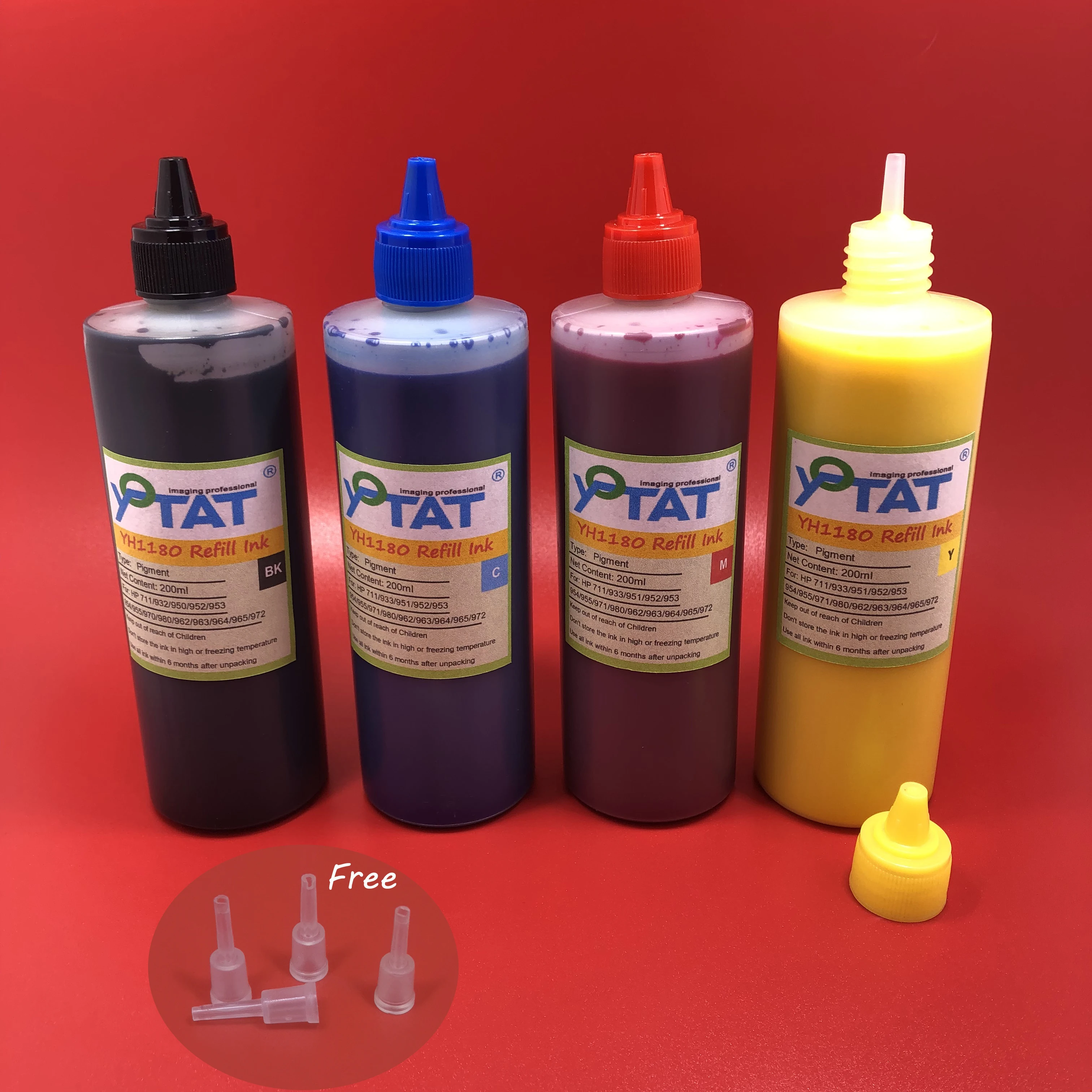 YOTAT 4×200ml Pigment ink Refill Ink for HP 913  990 991 992 993 962 963 964 965 970 971 972 973 974 975 976 980 981 956 957 958