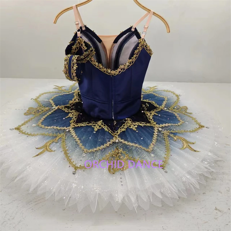 Professional High Quality Custom Size Kids Girls Women Adult Piratas Performance Wear Navy Blue Ballet Tutu Costumes