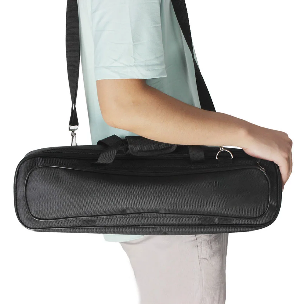 Oxford Cloth Flute Bag Thick Padded Portable Carrying Case Shoulder Strap Flute Storage Holder Compatible with 16 Hole 17 Hole