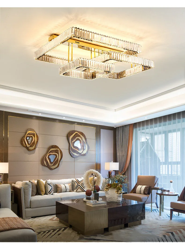 LED Dimmable Ceiling Lights Living Room Crystal