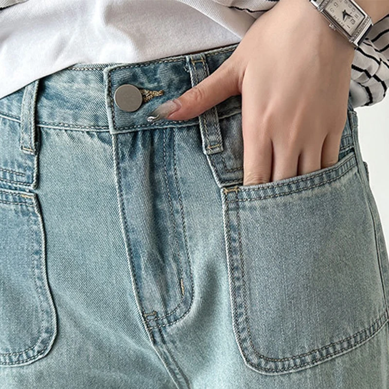 High Waist Straight Vintage Jeans Casual Wide Leg Pants Baggy Korea Loose Vaqueros New Fashion Women Streetwear Denim Pants