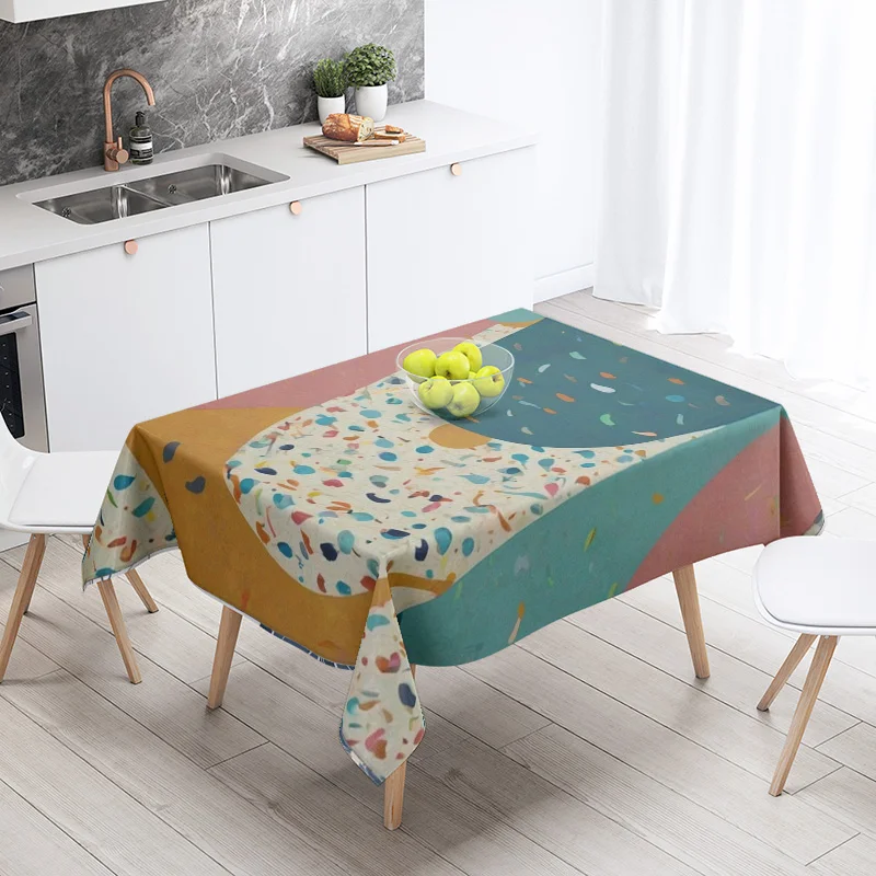 مجردة هندسية مفرش المائدة مقاوم للماء مقاومة للبقع الطرف الديكور مطعم مقهى طاولة طعام مفارش المائدة 140X200cm