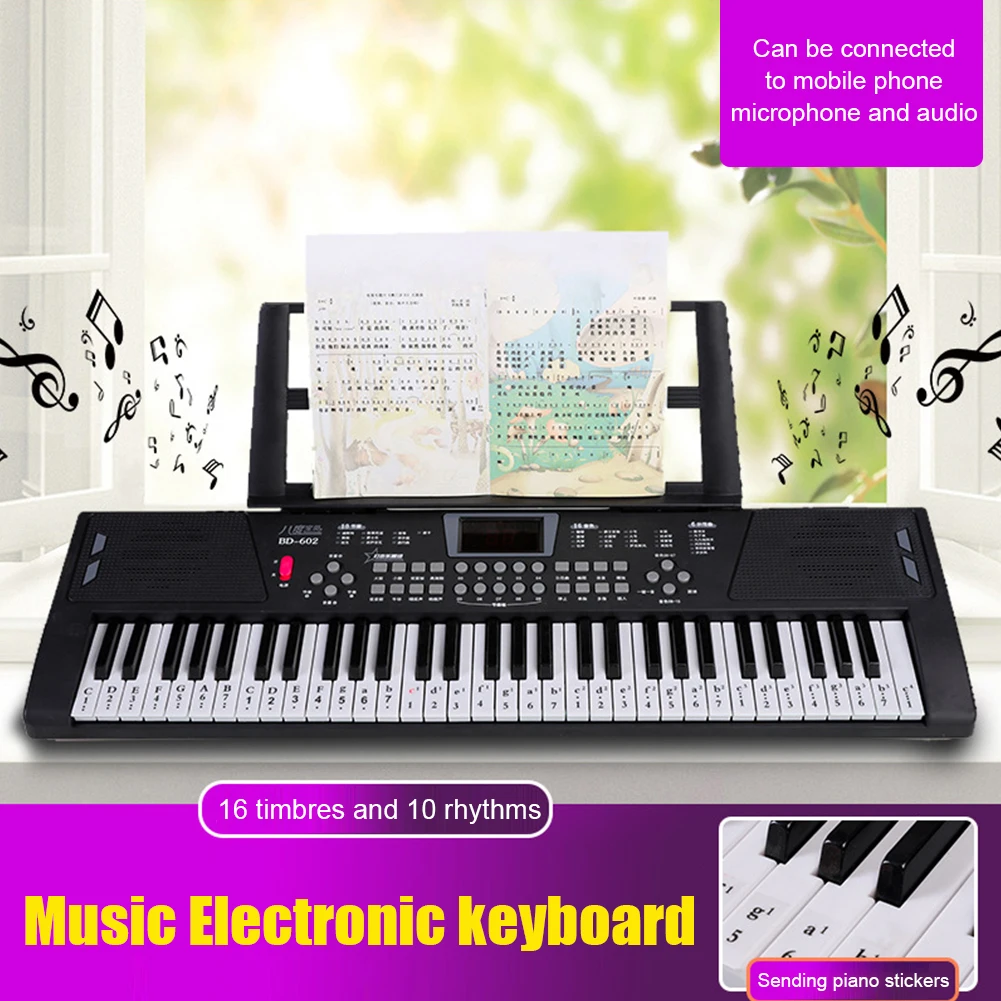 61 Keys USB Digital Keyboard Piano Professional Children\'s Electronic Piano Portable Kid Toy Electronic Organ Musical Instrument