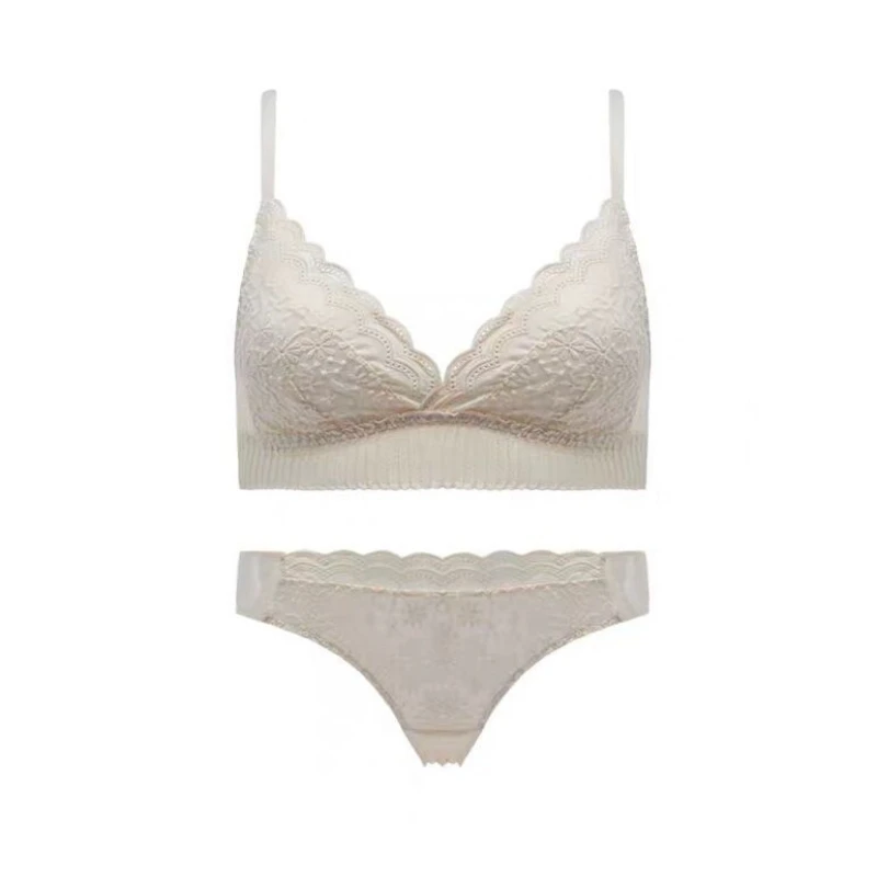 Soutien-gorge en dentelle sans anneau d'acier, sous-vêtements fins, grande poitrine, petite poitrine, soutien-gorge de maintien