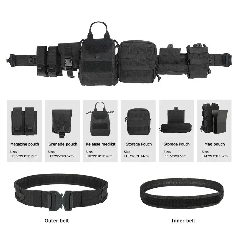 Yakeda-Polyester Tactical Belt for Outdoor Training, CP Mag Pouch, Hunting Accessories, Duty Belt