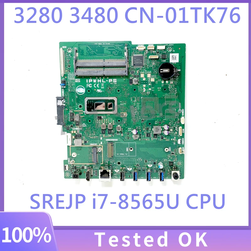 

High Quality Mainboard 1TK76 01TK76 CN-01TK76 For Dell 3280 3480 Laptop Motherboard SREJP i7-8565U CPU 100% Full Working Well