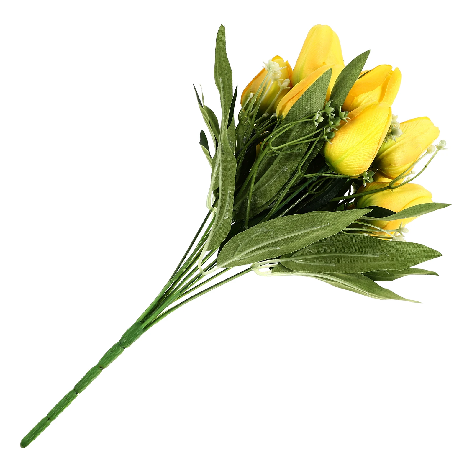 

1pc Simulation Tulip Artificial Flowers Home Decor Yellow Bridal Party Simulation Tulip Bouquet Adorn Decoration Portable Long