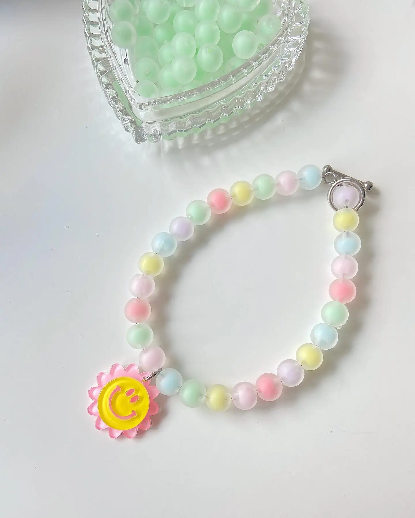 Dogs and Cats Name Necklaces Custom Colorful Beaded Pet Decoration Collars Small Dogs Adjustable Crystal Accessories