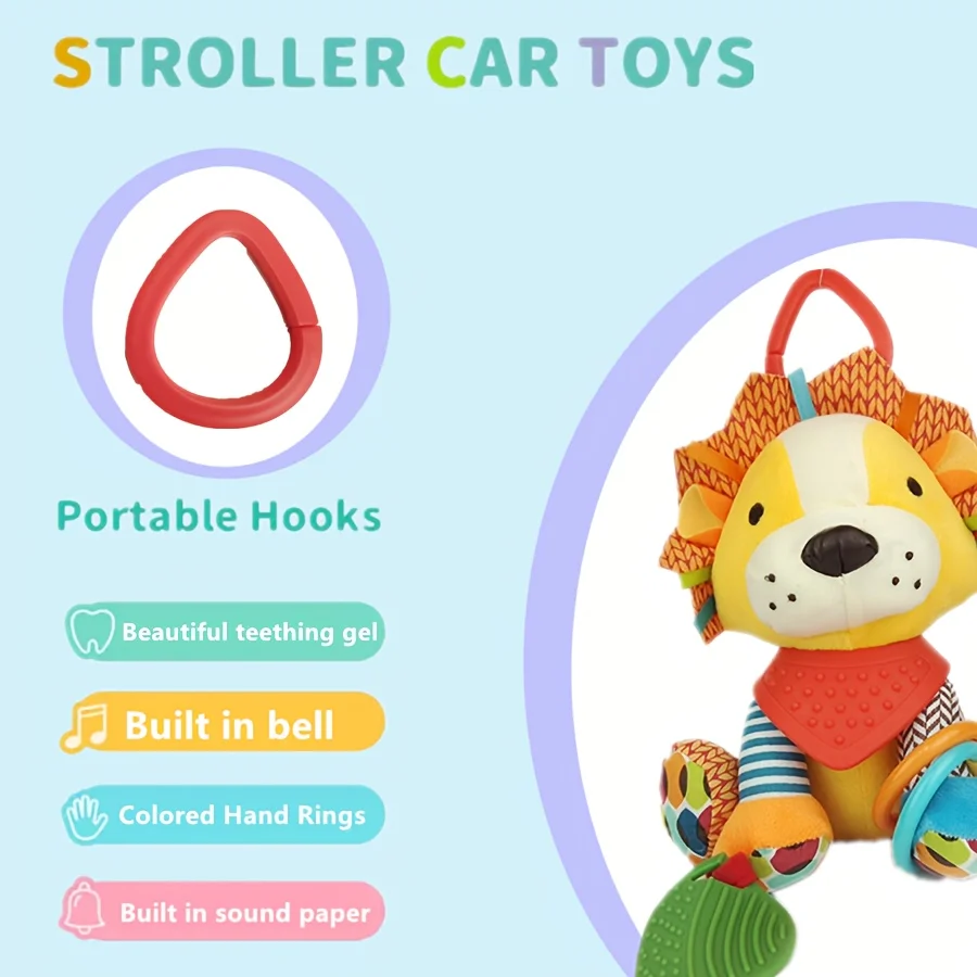 1個のライオンの形をした若者向けの癒し人形、0～3歳向けのぬいぐるみ、誕生日、クリスマスのギフトに最適