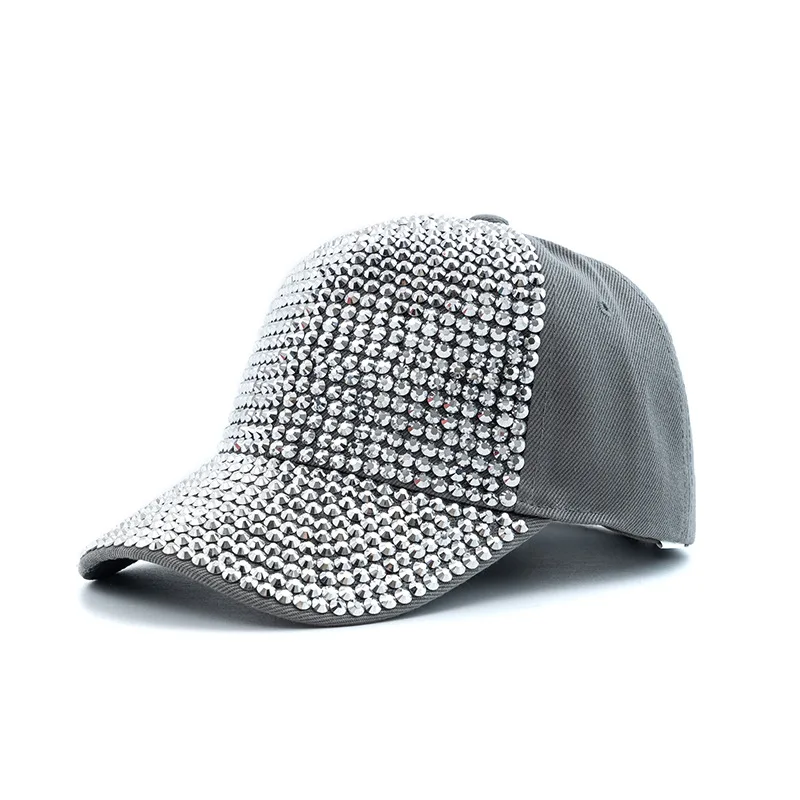 Neue Mode Frauen Diamant Inlay Kappe Frühling Sommer Hip Hop Kpop Dance Baseball Caps Einfache Plain Party Straße Hut – Detail 5