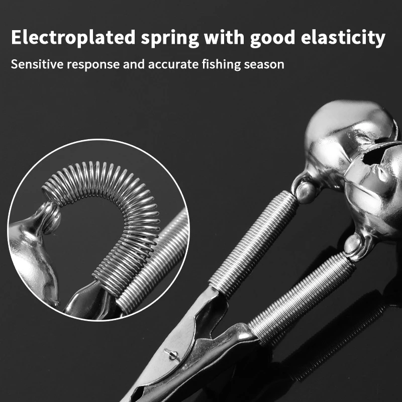 5/10 قطعة الصيد تنبيه جرس كليب الفولاذ المقاوم للصدأ الأسماك لدغة الصوت إنذار الصيد رود المشبك حلقة المغذية العلوي تلميح كليب صيد السمك #4