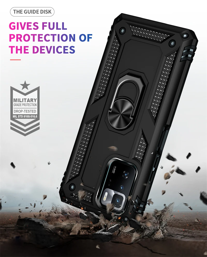 For Xiaomi Poco X3 GT 5G Case Luxury Magnetic Holder Ring Case For Poko Little X3GT X 3 GT Silicone Shockproof Armor Back Cover image 2
