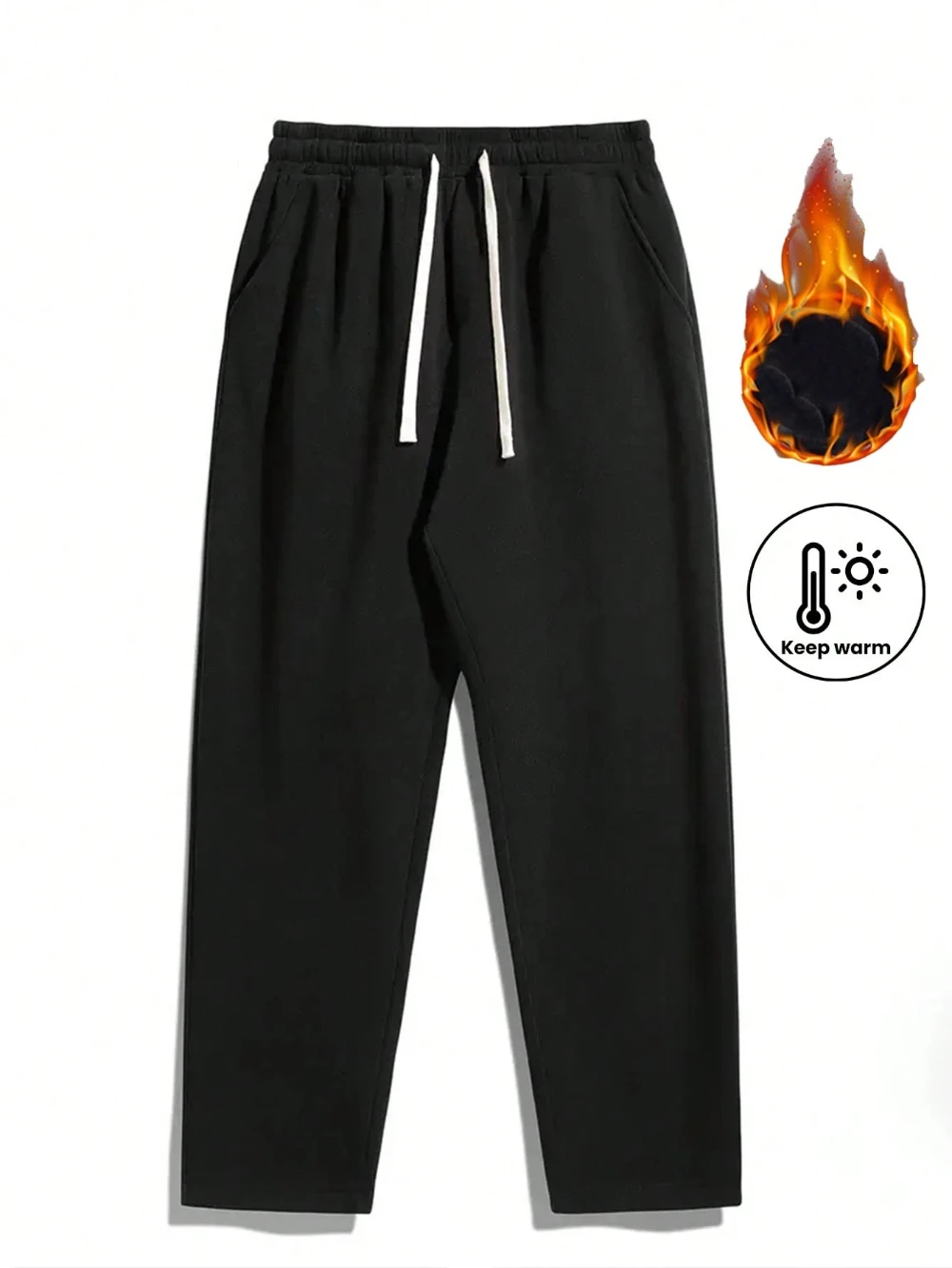 

Мужские флисовые спортивные штаны свободного кроя, черные, подходят для осени и зимы, всесезонная, повседневная и удобная уличная одежда.