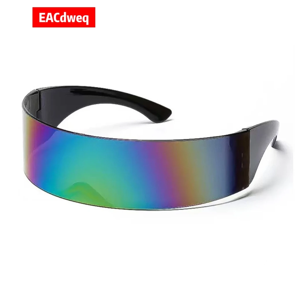 Y2K Futuristic Narrow Cyclops Visor Sunglasses Women Men Laser Sun Glasses UV400 Mirrored Lens Costume Party Eyewear