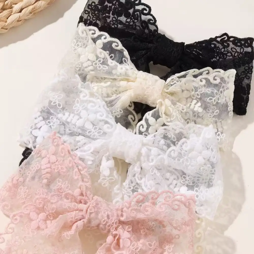 1PC super fairy lace hairpin, mesh four-leaf clover bow spring clip,European and American cross-border spring handmade headwear