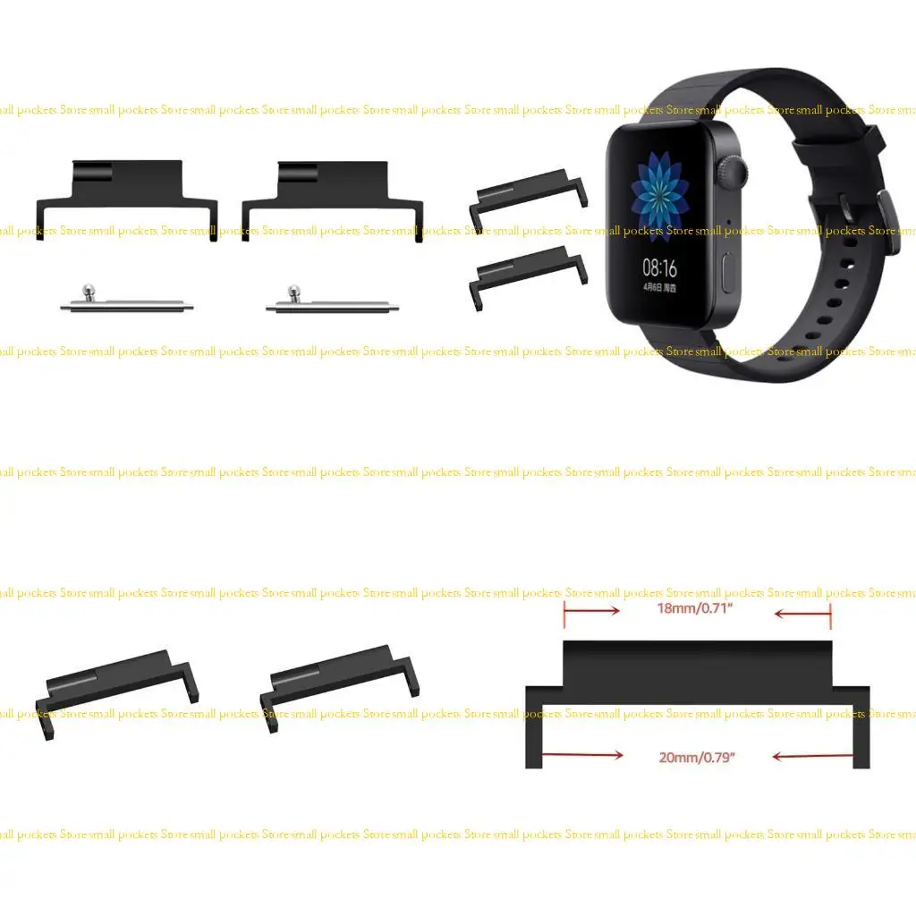 

R1WD для Mi Watch GPS с 18-20 мм разъем с 2 пружинными стержнями водонепроницаемы