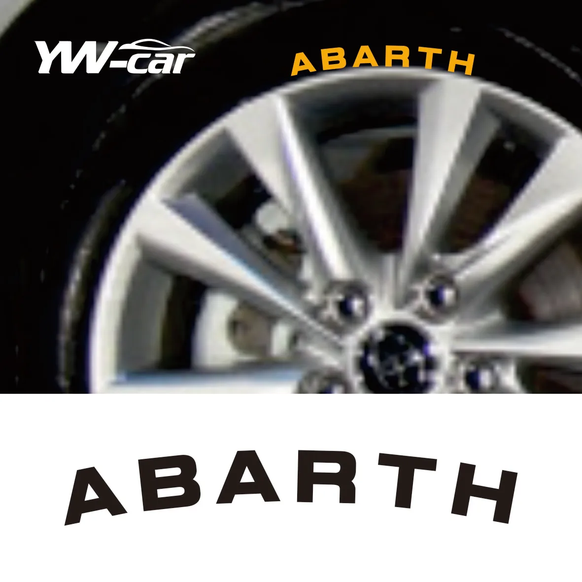 

For x8 Fiat ABARTH Rims Alloy Wheels Curved Decals Stickers 500 Punto 124 Spider