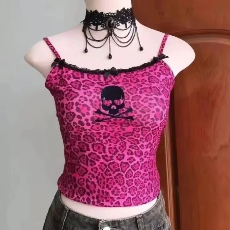 Harajuku 2000s Summer 2 Piece Set Sexy Y2y Crop Tops Hot Girls Cute Sweet Spicy Slim Camis Woman Casual Korean Fashion Tees Set image 3