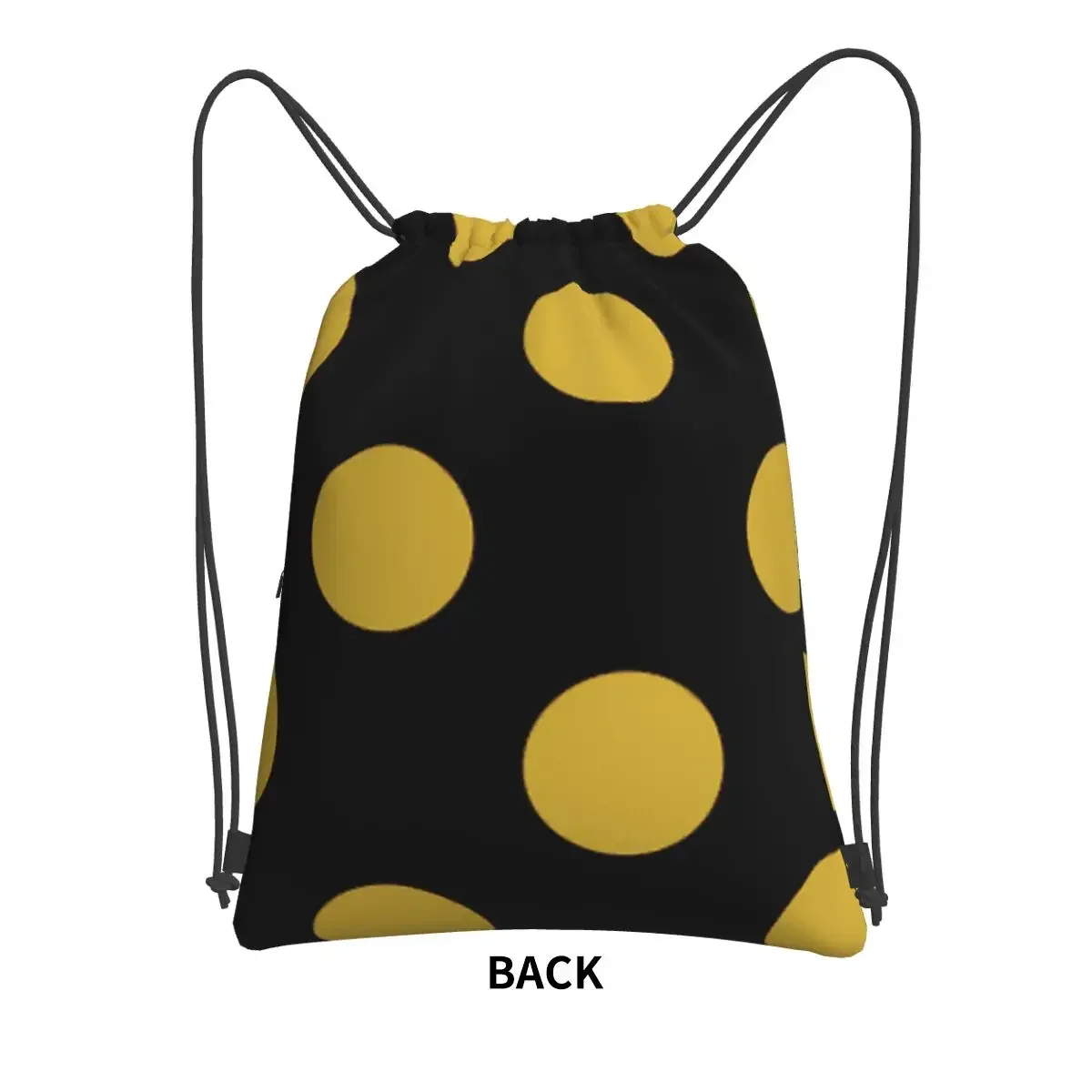 Festive Giant Gold On Dark Red Polka Dots Portable Backpacks Drawstring Bag Fashion Sundries Bags For School Students