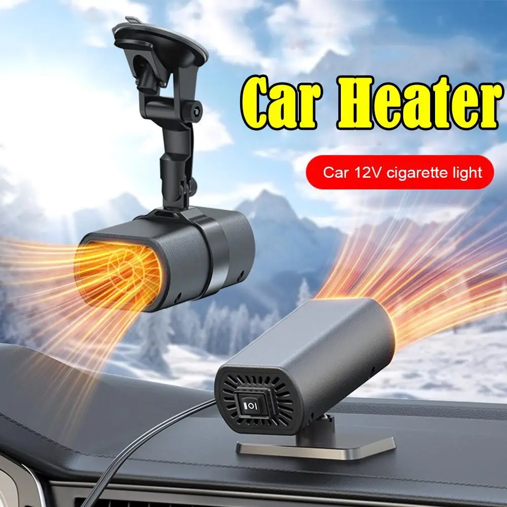 NEW 12V ABS Heater High Power Adjustable Cooling And Heating Defrosting And Defogging Compact And Portable 360°Rotating Bracket