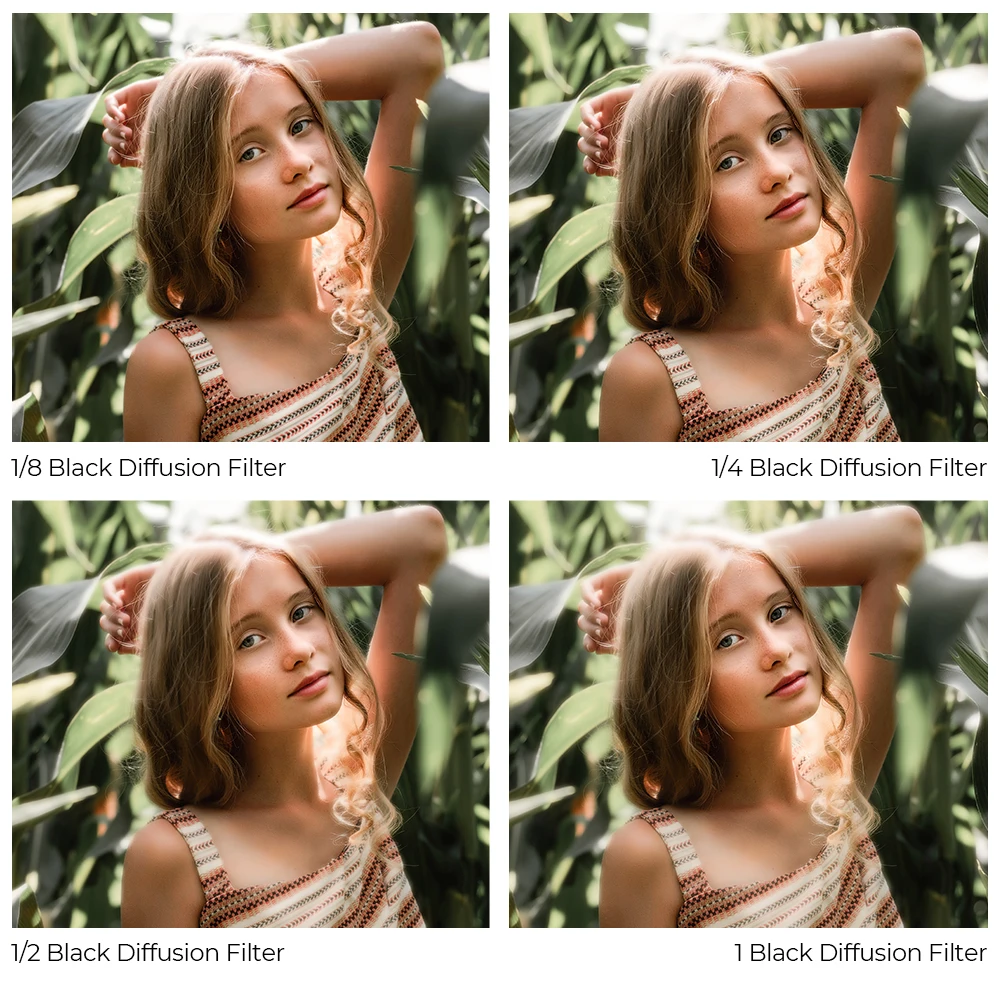 K&F Concept 100*100mm Black Mist Diffusion 1/8 1/4 1/2 1/1 Square Filters Portrait Photography Lens Filter Camera Lens Filter