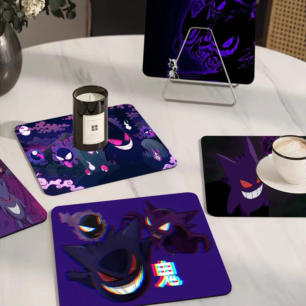 G-Gengar P-Pokemons Quick Drying Dish Mat Printed Kitchen Non-slip Coffee Cup Pad Drain Mats Dinnerware Cup Bottle Placemat