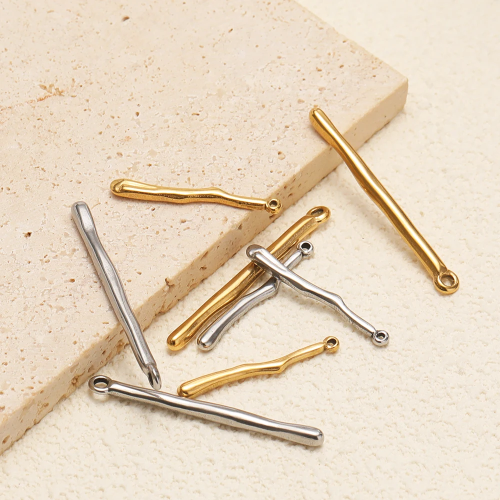 10 Stück Edelstahl-Anhänger in gebogener Form, Halskettenanhänger, Großpackung für DIY, kreative Schmuckherstellung, Armbänder, Ohrringe, Zubehör – Detail 3