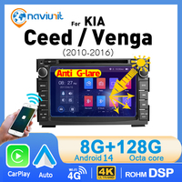 7'' Car Radio Android 14 Auto Wireless CarPlay 2 Din Multimedia player For KIA Ceed Venga 2010-2016 Bluetooth autoradio stereo