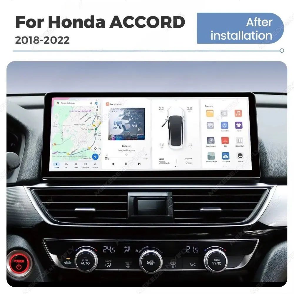 DUDU7 Car Stereo Touch Dashboard 2K QLED Screen and 8 Core High Quality CPU Inserted USB for 12.3inch ACCORD 2018-2022