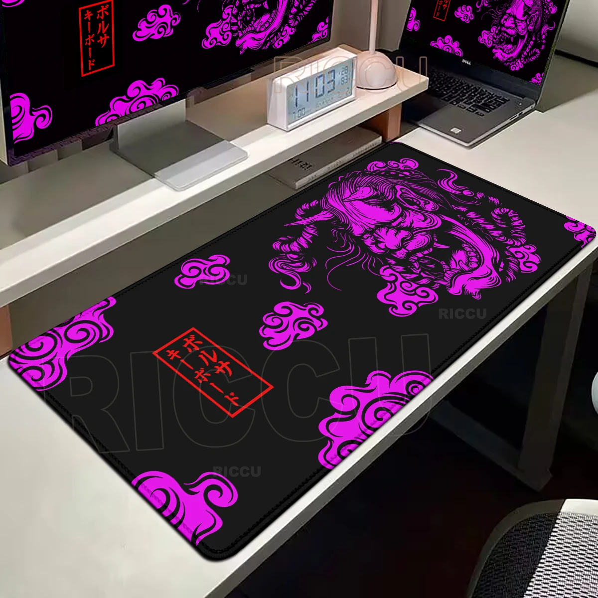 

Mouse Pad Game Devil XXL Mousepad Japanese Ghost Mask Desk Mat Computer 900x400 Large Size Anime Mouse HD Art Gamer Extended Pad