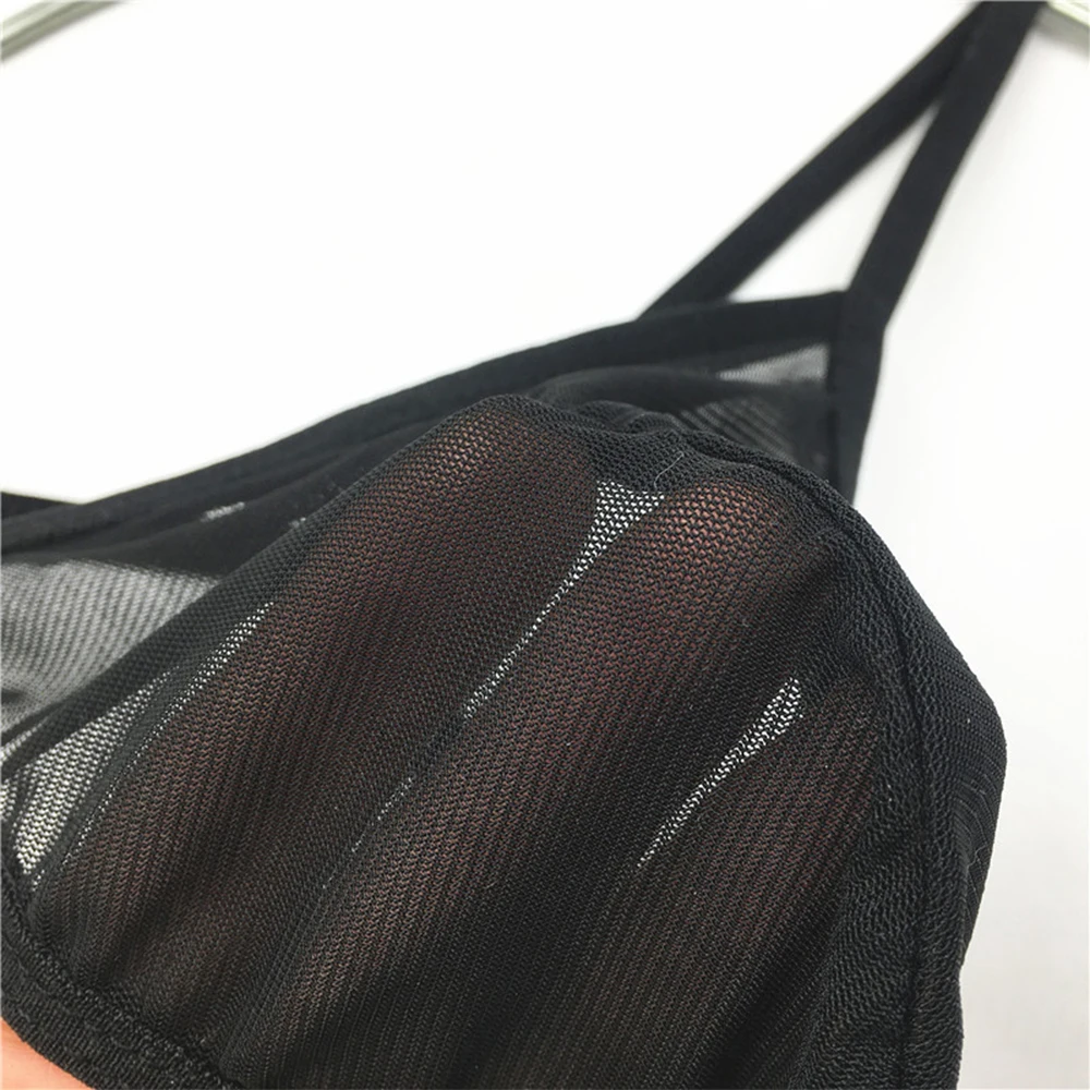 Men Sexy T-string Thong Lingerie Gay Low Waist Perspective Mesh Briefs See Through G-string Ultra-thin Breathable Shorts