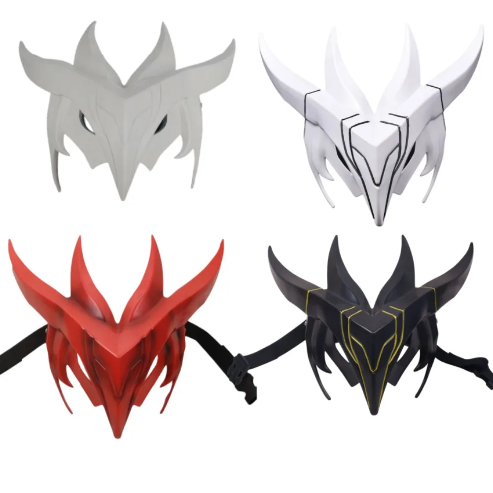 LOL Yone Plastic Cosplay Mask Game Character Demon Face Prop Dress-up Accessory for Halloween Party Comic Con Stage Performance