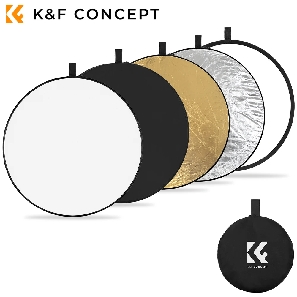 

K&F Concept Outdoor 56cm Photography Light Blocking Photography Tent Accessory Five-in-One Circular Reflecto Translucent Soft