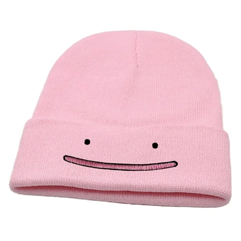 Pokemon Ditto personalità cappello lavorato a maglia per donna uomo Anime Cartoon berretti cappello inverno caldo cappelli da sci elastico tendenza Hip Hop Caps