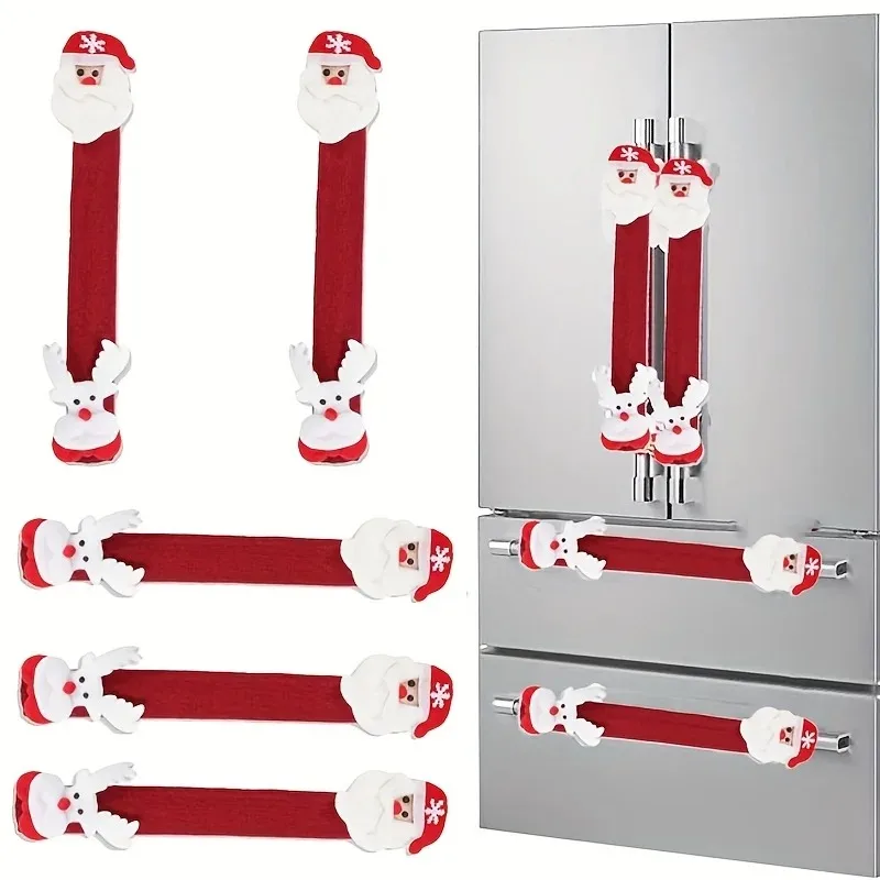 1pc Weihnachten Kühlschrank Griff Santa Schneemann Küchengerät Abdeckungen Weihnachten Küche Dekor, Mikrowelle Griff Schutz
