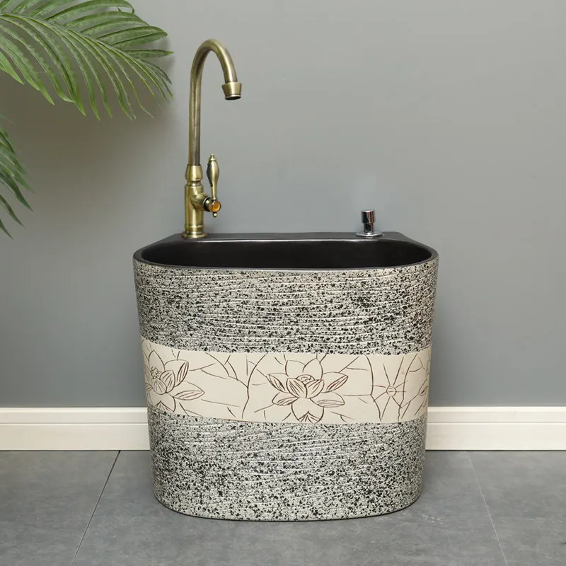 

Outdoor ceramic mop pool Balcony mop pool Household washing basin Toilet integrated outdoor pool