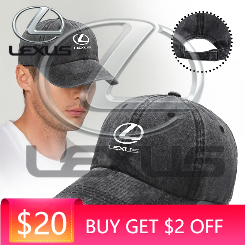 

Бейсболка с эмблемой автомобиля, винтажная, из выстиранного денима, в стиле хип-хоп, для Lexus GS IS LS500h ES260 ES300h RX350h NX260 UX260 LM LC RZ4