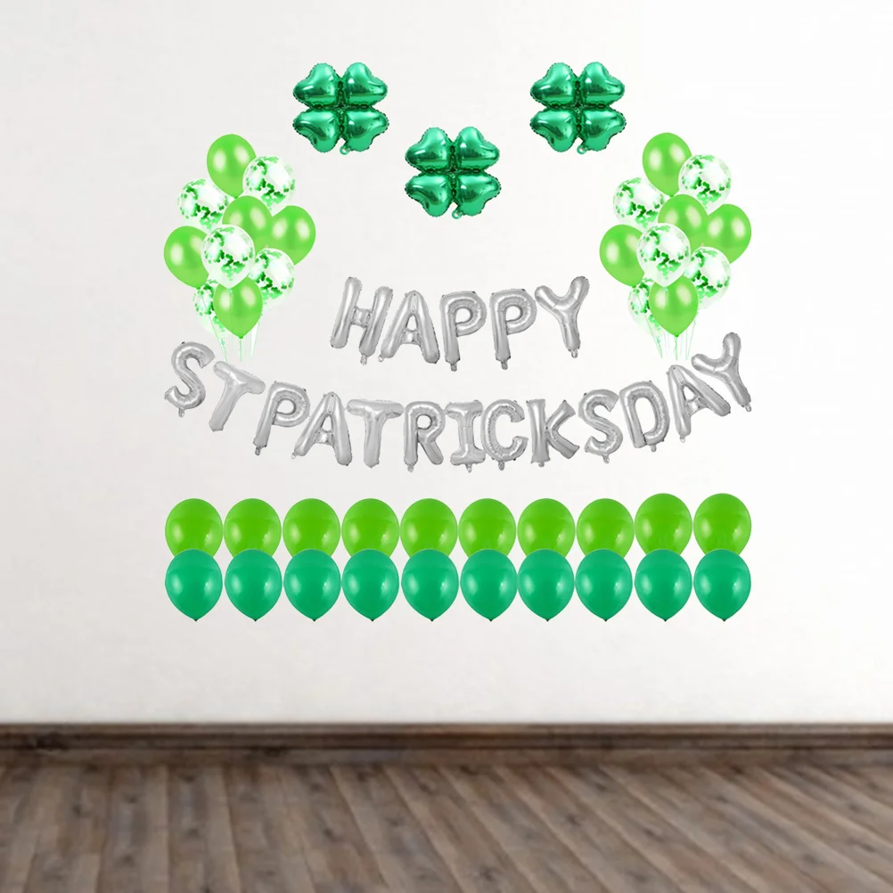 

63 Pcs Saint Patrick's Day Party Decorations St. Banners Balloons Hanging